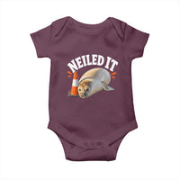 Neil The Seal Nailed It Baby Onesie Funny Tasmania Elephant Seal Traffic Cone Meme Art