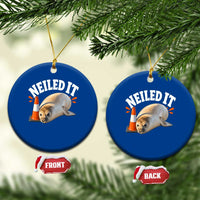 Neil The Seal Nailed It Ceramic Ornament Funny Tasmania Elephant Seal Traffic Cone Meme Art