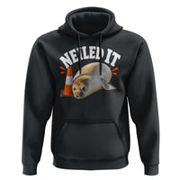 Neil The Seal Nailed It Hoodie Funny Tasmania Elephant Seal Traffic Cone Meme Art