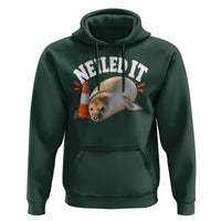 Neil The Seal Nailed It Hoodie Funny Tasmania Elephant Seal Traffic Cone Meme Art