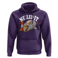 Neil The Seal Nailed It Hoodie Funny Tasmania Elephant Seal Traffic Cone Meme Art
