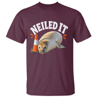 Neil The Seal Nailed It T Shirt Funny Tasmania Elephant Seal Traffic Cone Meme Art