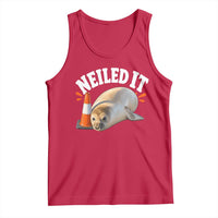 Neil The Seal Nailed It Tank Top Funny Tasmania Elephant Seal Traffic Cone Meme Art
