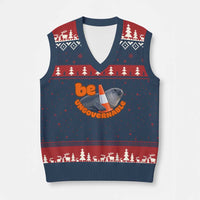 Neil The Seal Be Ungovernable V-Neck Knit Sweater Vest Funny Tasmania Elephant Seal Road