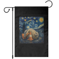 Funny Neil The Seal Starry Night Garden Flag Van Gogh Art for Tasmania Seal Lovers