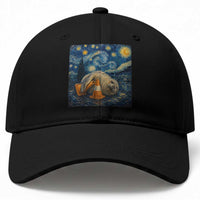Funny Neil The Seal Starry Night Baseball Cap Van Gogh Art for Tasmania Seal Lovers