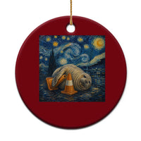 Funny Neil The Seal Starry Night Ceramic Ornament Van Gogh Art for Tasmania Seal Lovers