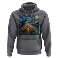 Funny Neil The Seal Starry Night Hoodie Van Gogh Art for Tasmania Seal Lovers
