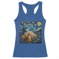 Funny Neil The Seal Starry Night Racerback Tank Top Van Gogh Art for Tasmania Seal Lovers