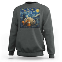Funny Neil The Seal Starry Night Sweatshirt Van Gogh Art for Tasmania Seal Lovers