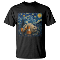 Funny Neil The Seal Starry Night T Shirt Van Gogh Art for Tasmania Seal Lovers