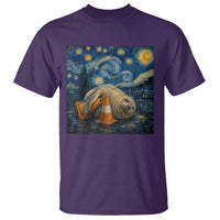 Funny Neil The Seal Starry Night T Shirt Van Gogh Art for Tasmania Seal Lovers