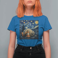 Funny Neil The Seal Starry Night T Shirt For Women Van Gogh Art for Tasmania Seal Lovers