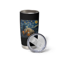 Funny Neil The Seal Starry Night Tumbler Cup Van Gogh Art for Tasmania Seal Lovers