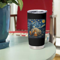 Funny Neil The Seal Starry Night Tumbler Cup Van Gogh Art for Tasmania Seal Lovers