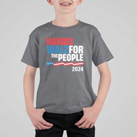Harris Walz For The People T Shirt For Kid Presidential Election 2024 American Flag - Wonder Print Shop