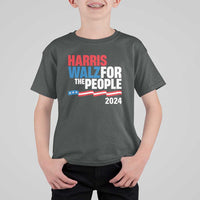Harris Walz For The People T Shirt For Kid Presidential Election 2024 American Flag - Wonder Print Shop