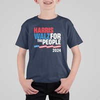 Harris Walz For The People T Shirt For Kid Presidential Election 2024 American Flag - Wonder Print Shop