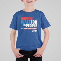 Harris Walz For The People T Shirt For Kid Presidential Election 2024 American Flag - Wonder Print Shop