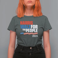Harris Walz For The People T Shirt For Women Presidential Election 2024 American Flag - Wonder Print Shop