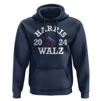 Harris Walz 2024 Hoodie Vintage Patriotic Donkey USA Flag - Wonder Print Shop