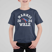 Harris Walz 2024 T Shirt For Kid Vintage Patriotic Donkey USA Flag - Wonder Print Shop