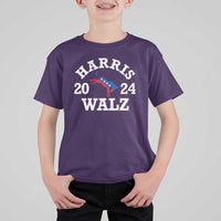 Harris Walz 2024 T Shirt For Kid Vintage Patriotic Donkey USA Flag - Wonder Print Shop