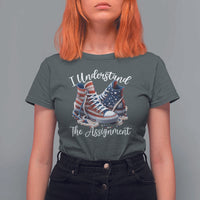 Harris Supporter 2024 T Shirt For Women I Understand The Assignment USA Chucks Pearls - Wonder Print Shop
