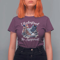 Harris Supporter 2024 T Shirt For Women I Understand The Assignment USA Chucks Pearls - Wonder Print Shop
