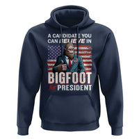 Funny Bigfoot For President Hoodie A Candidate You Can Believe In 2024 Sasquatch USA Flag - Wonder Print Shop