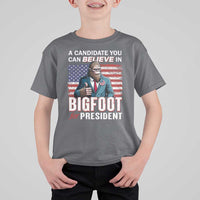 Funny Bigfoot For President T Shirt For Kid A Candidate You Can Believe In 2024 Sasquatch USA Flag - Wonder Print Shop