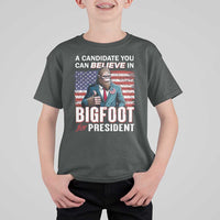 Funny Bigfoot For President T Shirt For Kid A Candidate You Can Believe In 2024 Sasquatch USA Flag - Wonder Print Shop