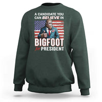 Funny Bigfoot For President Sweatshirt A Candidate You Can Believe In 2024 Sasquatch USA Flag - Wonder Print Shop