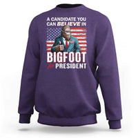 Funny Bigfoot For President Sweatshirt A Candidate You Can Believe In 2024 Sasquatch USA Flag - Wonder Print Shop
