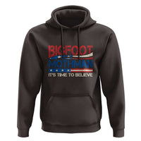 Funny Bigfoot Mothman Hoodie It's Time To Believe American Flag President Election - Wonder Print Shop
