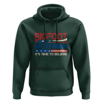 Funny Bigfoot Mothman Hoodie It's Time To Believe American Flag President Election - Wonder Print Shop