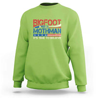 Funny Bigfoot Mothman Sweatshirt It's Time To Believe American Flag President Election - Wonder Print Shop