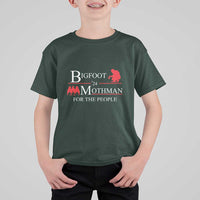 Funny Bigfoot Mothman'24 For The People T Shirt For Kid American Flag President Election - Wonder Print Shop