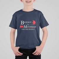 Funny Bigfoot Mothman'24 For The People T Shirt For Kid American Flag President Election - Wonder Print Shop
