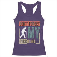 Funny Dont Forget My Discount Racerback Tank Top Old People Gag Retro Sunset - Wonder Print Shop