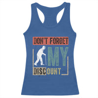 Funny Dont Forget My Discount Racerback Tank Top Old People Gag Retro Sunset - Wonder Print Shop