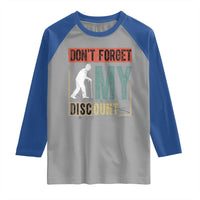 Funny Dont Forget My Discount Raglan Shirt Old People Gag Retro Sunset - Wonder Print Shop