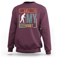 Funny Dont Forget My Discount Sweatshirt Old People Gag Retro Sunset - Wonder Print Shop