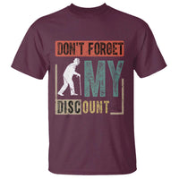 Funny Dont Forget My Discount T Shirt Old People Gag Retro Sunset - Wonder Print Shop