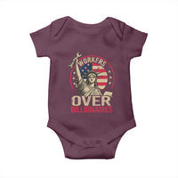 Workers Over Billionaires Baby Onesie Social Justice Statue Of Liberty - Wonder Print Shop
