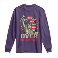 Workers Over Billionaires Long Sleeve Shirt Social Justice Statue Of Liberty - Wonder Print Shop