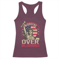 Workers Over Billionaires Racerback Tank Top Social Justice Statue Of Liberty - Wonder Print Shop