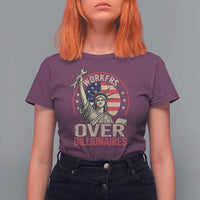 Workers Over Billionaires T Shirt For Women Social Justice Statue Of Liberty - Wonder Print Shop