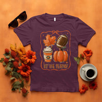 Tis The Season Fall Thanksgiving T Shirt Retro Coquette Bow American Football Pumpkin - Wonder Print Shop