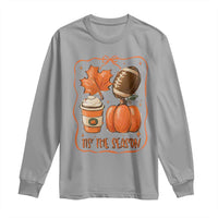 Tis The Season Fall Thanksgiving Long Sleeve Shirt Retro Coquette Bow American Football Pumpkin - Wonder Print Shop